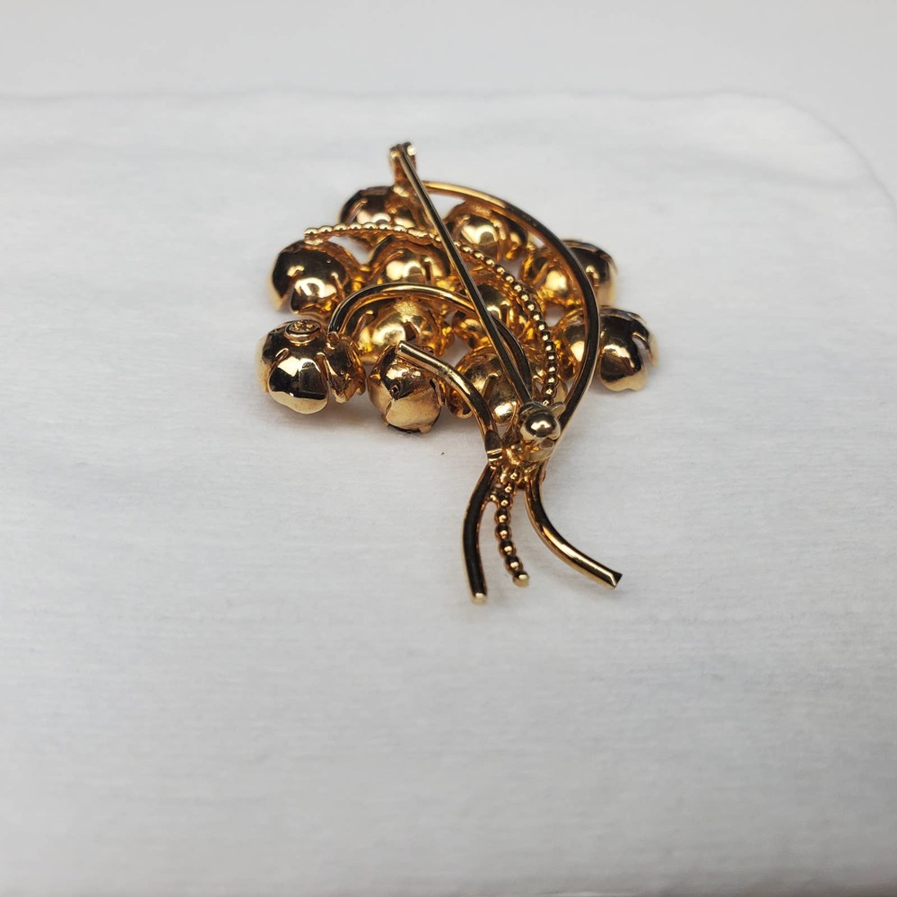 Vintage 12k Gold Fill Colorful Rhinestone Floral Bouquet Brooch - Picture 6 of 11